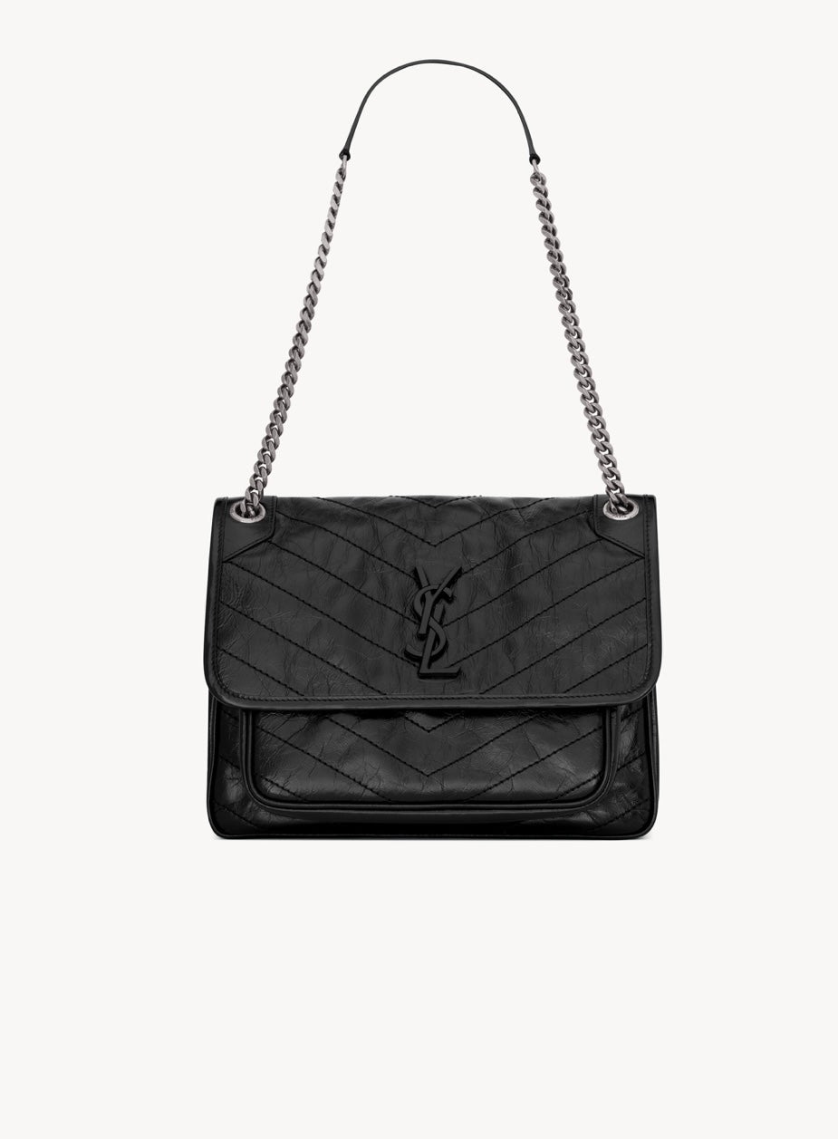 Saint Laurent Niki Chain Satchel Black Medium