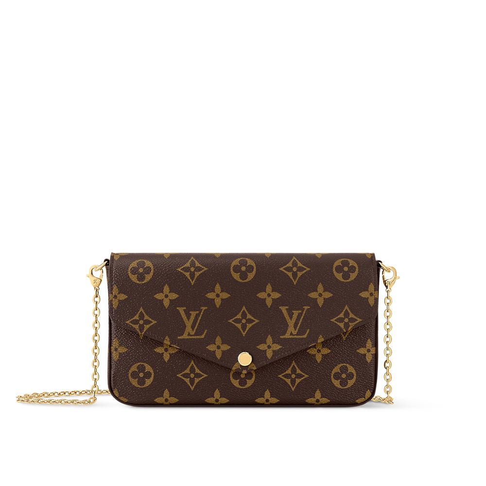 Louis Vuitton Monogram Pochette Felicie Chain Wallet Fuchsia