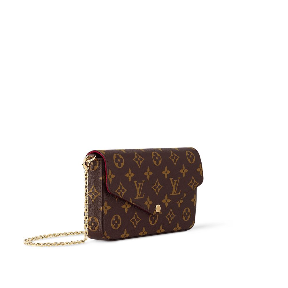 Louis Vuitton Monogram Pochette Felicie Chain Wallet Fuchsia