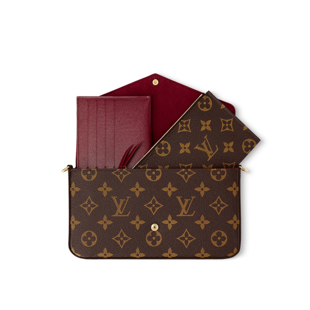 Louis Vuitton Monogram Pochette Felicie Chain Wallet Fuchsia